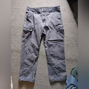 Mens Gray Weatherproof Utility Cargo Pants Black/Gray